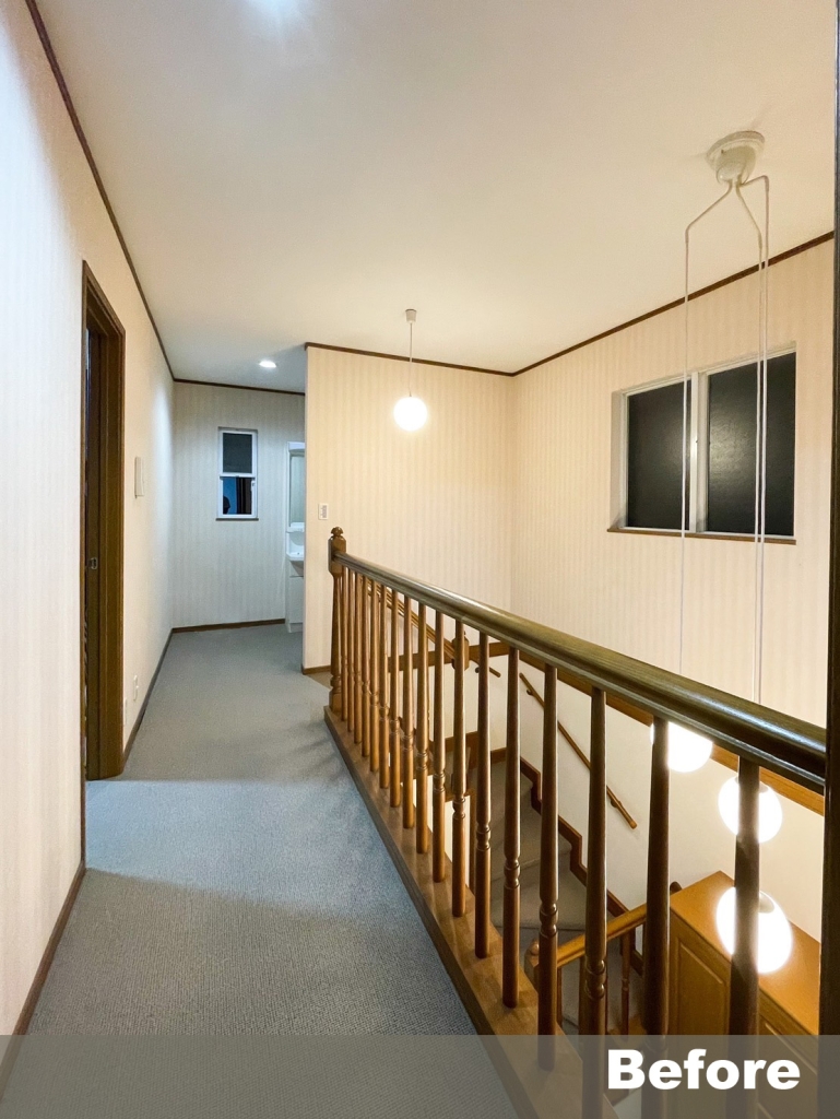 一軒家 リフォーム Before 吹き抜け 廊下 宇治市